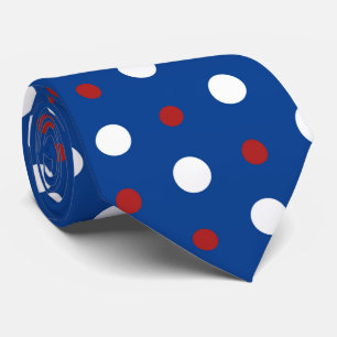 coola Patriotic rött vitt blått polka punktuppdela Slips