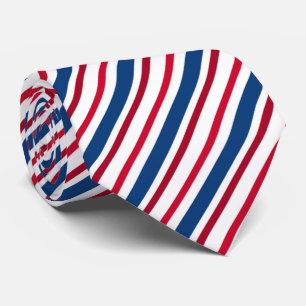 coola Patriotic rött vitt blått rand mönster Slips