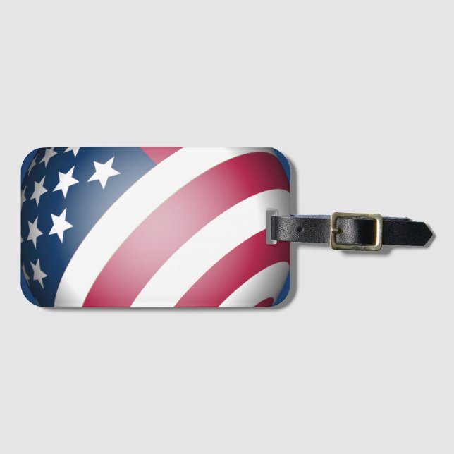 Coola Patriotic United States Flagga Färg Bagagebricka (Framsida horisontal)