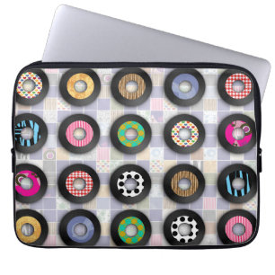Coola Patterned Records Roligt Musical Expression Laptop Fodral
