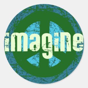 Coola Peace Anti-Anti-krig Runt Klistermärke