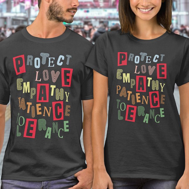 Coola Peace Positivity Scrapbook Collage Typograph T Shirt (Skapare uppladdad)