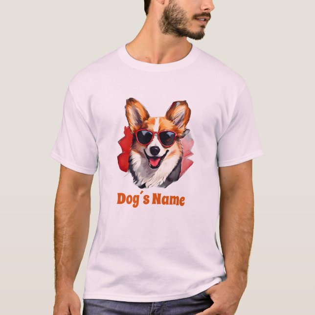Coola Pembroke Welsh Corgi med solglasögon T Shirt (Framsida)