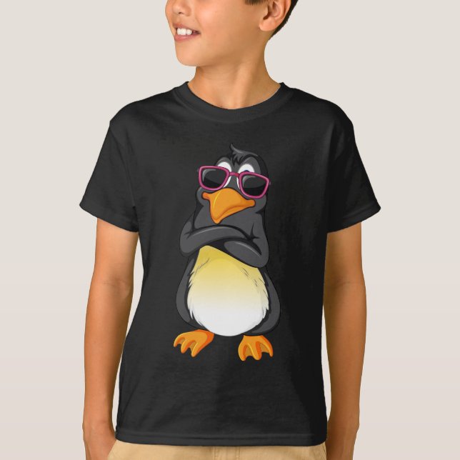 Coola Penguin Barn Basic Black T-shirt (Framsida)