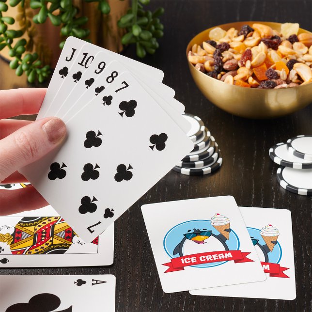Coola Penguin Holding Ice Cream Casinokort (Skapare uppladdad)