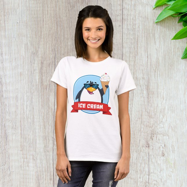 Coola Penguin Holding Ice Cream T Shirt (Skapare uppladdad)