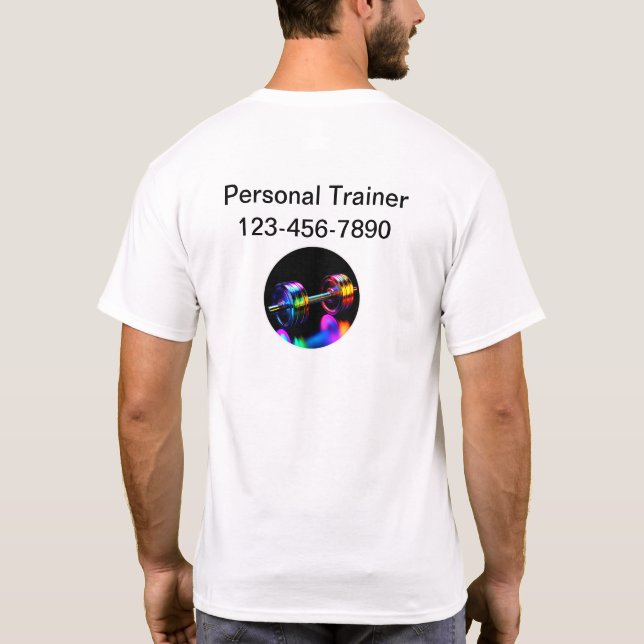 Coola Personal Trainer Business Logotyp Work Shirt T Shirt (Baksida)