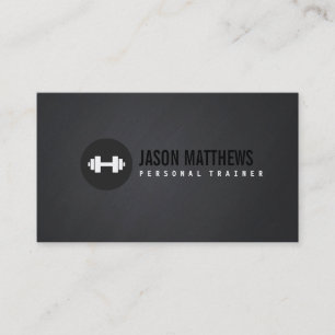 Coola Personal Trainer White Dumbbell Logotyp Fitn Visitkort
