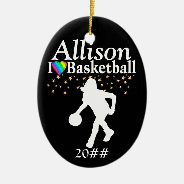 COOLA PERSONLIG BASKETBALL CHRISTMAS ORNATION JULGRANSPRYDNAD KERAMIK (Framsidan)