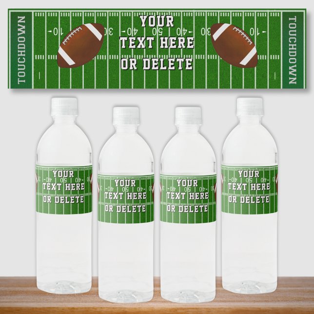 Coola Personlig Football Vattenflaska Labels Vattenflaskor Etikett (Football Water Bottle Labels. Football end of season party ideas. Football party labels. Football.)