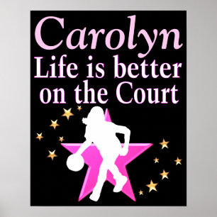 COOLA PERSONLIG GIRLS BASKETBALL PLAYER POSTE POSTER