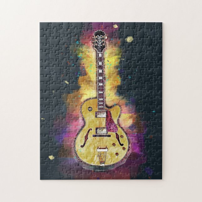 Coola Personlig Guitar Art Pussel (Vertikal)