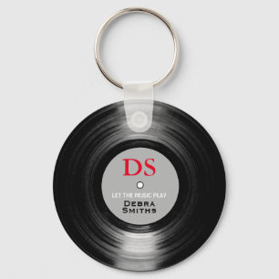 Coola Personlig Music Vinyl Record Keychain Nyckelring