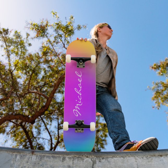 Coola Personlig Neon Ombre Mini Skateboard Bräda 18,5 Cm (Utomhus 1)