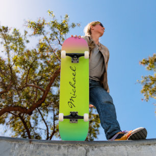 Coola Personlig Neon Ombre Skateboard