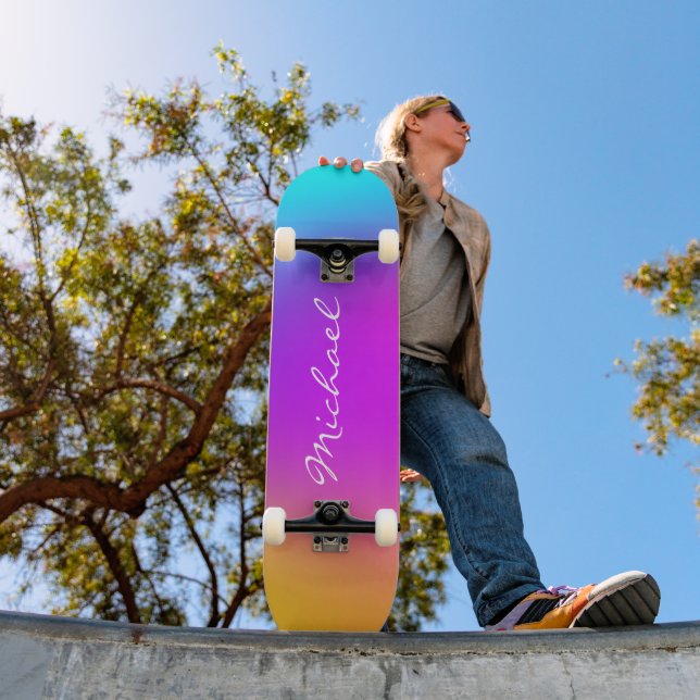 Coola Personlig Neon Ombre Skateboard (Utomhus 1)