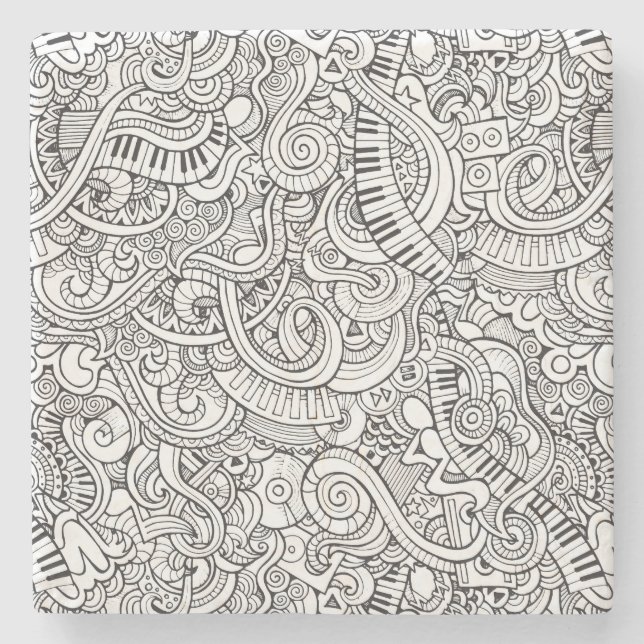 Coola Piano och Tangentbord Musical Thmet Stenunderlägg (Framsidan)