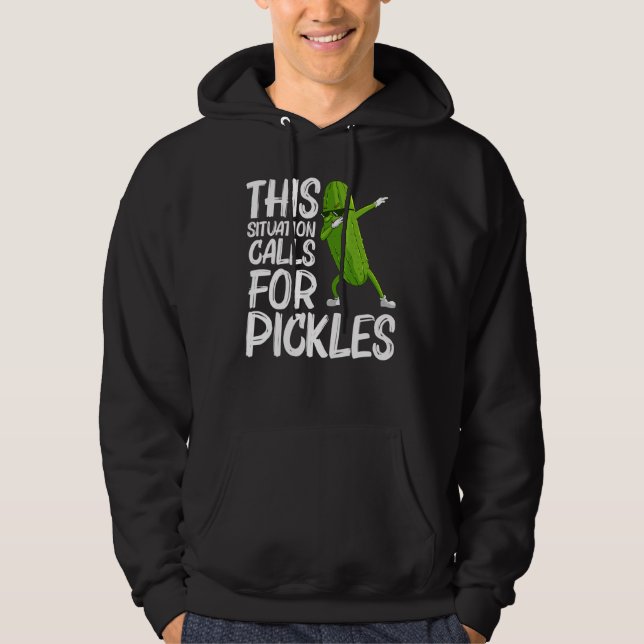 Coola Pickle För manar Women Big Dill Cucumber Veg Hoodie (Framsida)