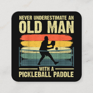 Coola Pickleball Design För manar farfar Picklebal Fyrkantigt Visitkort