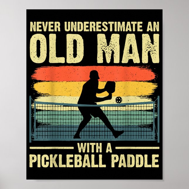 Coola Pickleball Design För manar farfar Picklebal Poster (Framsidan)