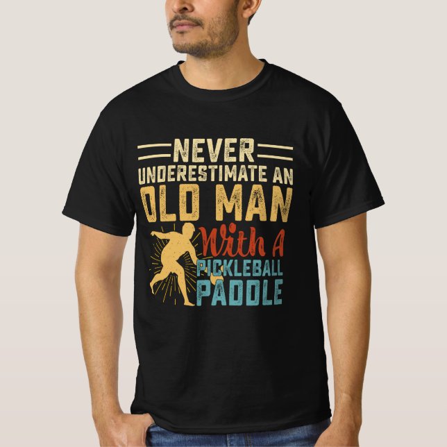 Coola Pickleball Grandpa Paddle Sport Pickleball T Shirt (Framsida)