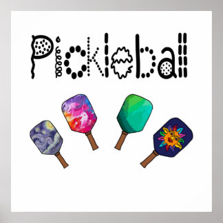 Coola Pickleball och Paddles Sports Art Poster