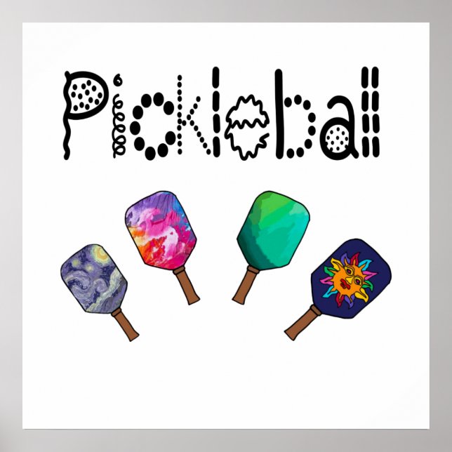 Coola Pickleball och Paddles Sports Art Poster (Framsidan)