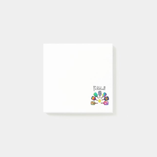 Coola Pickleball Paddle Sports Rainbow Post-it Block (Framsida)