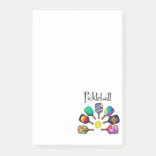 Coola Pickleball Paddle Sports Rainbow Post-it Block