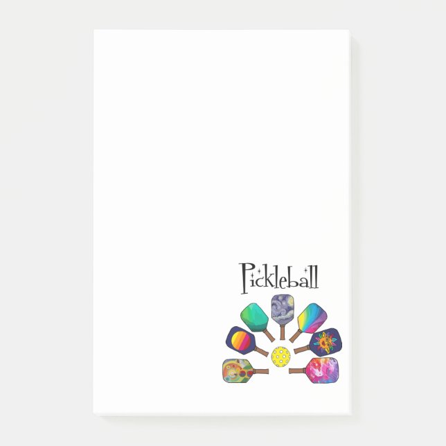 Coola Pickleball Paddle Sports Rainbow Post-it Block (Framsida)
