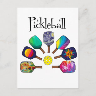 Coola Pickleball Paddle Sports Rainbow Vykort