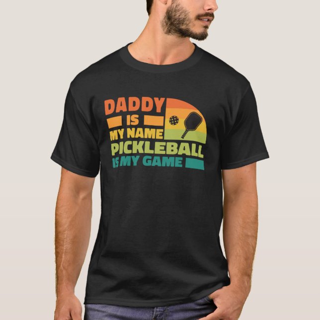 Coola Pickleball Pappa Paddle Retro Sunset Paddleb T Shirt (Framsida)
