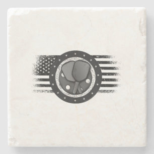 Coola Pickleball Sport USA Grunge Flagga - Pickleb Stenunderlägg