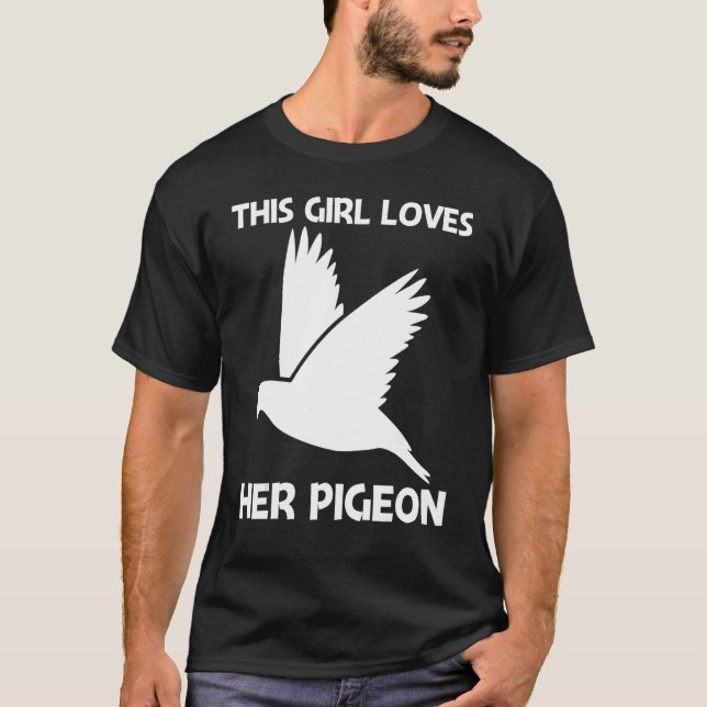 Coola Pigeon for Girls Kids Sten Dove Bird Pet T Shirt (Framsida)