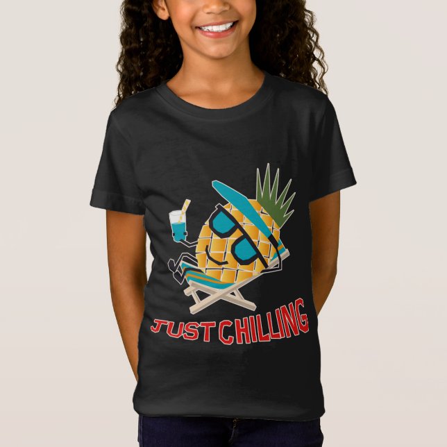 Coola Pineapple Fruit Chilling Funny Kawaii Summer T Shirt (Framsida)