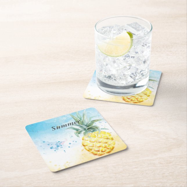 Coola Pineapple Sommar Underlägg Papper Kvadrat (Insitu)