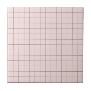 Coola Pinkish White Checkded Mönster Retro Kakelplatta