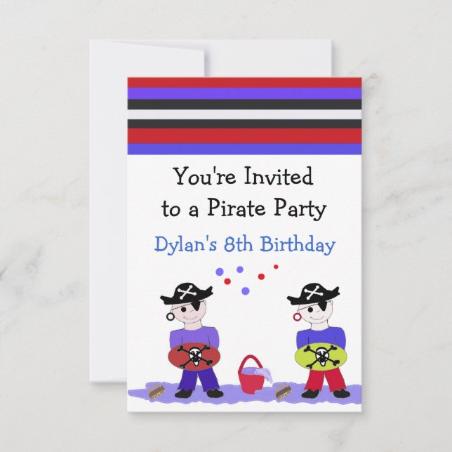 Coola Piratfestfirande Inbjudan (Framsida)