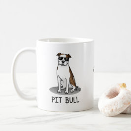 Coola Pit Bull med solglasögon (lt brindle white 3 Kaffemugg