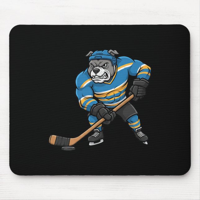 Coola Pitbull Hockeyspelare Hund Sport Design  Musmatta (Framsidan)