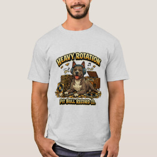 Coola Pitbull Vinylskivor Retro Vibe T Shirt