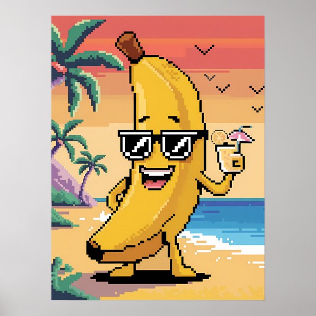 Coola Pixel Banana om vaccinering Poster (Framsidan)