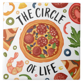 coola pizza älskare grafik och ord art keramik ti kakelplatta