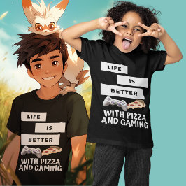 Coola Pizza och spel T Shirt