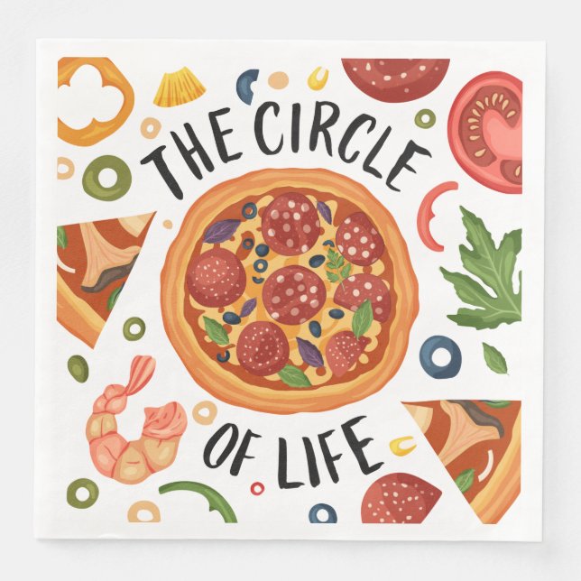 coola pizza party ord art Papper middagslöjor Pappersservett (Framsida)