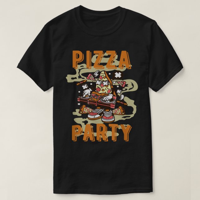 Coola Pizza Party T Shirt (Design framsida)