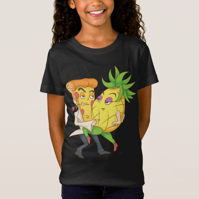 Coola Pizza Slice Pineapple Kärlek Funny Italy Paj T Shirt (Framsida)