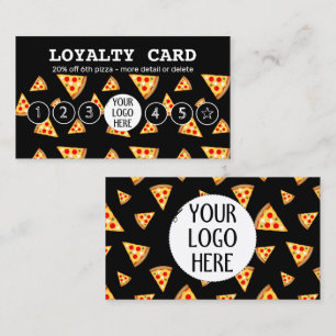 Coola pizza slices mönster Pizzeria Din logotyp sv Lojalitetskort