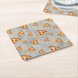 Coola pizza slices vintage grått mönster underlägg papper kvadrat