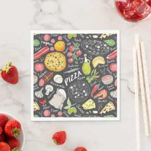 coola pizza tisad party mönster pappersservett